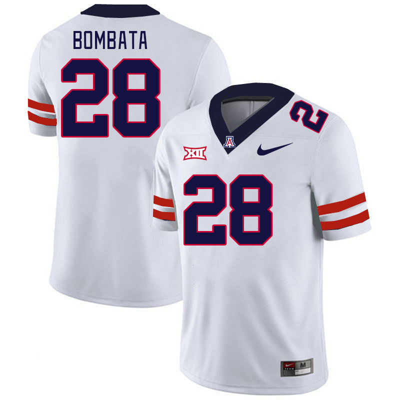 Arizona Wildcats #28 Nazar Bombata Big 12 Conference College Football Jerseys Stitched Sale-White